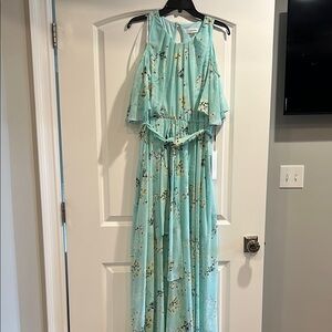 Floral Blue Maxi Dress